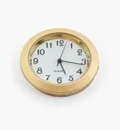44K0150 - Horloge, cadran blanc à chiffres arabes, lunette or