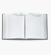 A Gardener's Journal opened to a diary spread
