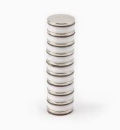 99K3465 - 1/2" × 0.05" Adhesive-Backed Rare-Earth Magnets, pkg. of 10