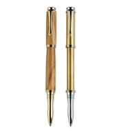 Example of completed Virage Rollerball Pen beside pen hardware