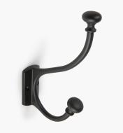 00W8541 - Oil-Rubbed Bronze Coat Hook with Brass Knobs