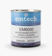 56Z1916 - Emtech Water-Based Satin Lacquer, Quart