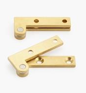 05H0135 - 5/8" x 1 1/2" x 3/32", Brass Double-Offset Knife Hinges, pair