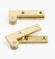 05H0136 - 3/4" x 1 3/4" x 1/8", Brass Double-Offset Knife Hinges, pair