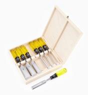 44S0123 - Boxed Set of 7 Bevel-Edge Chisels (1/4" to 1 1/2")