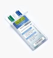 25K0425 - Set of 8 Pica-Dry Water-Resistant 2B Leads (3 Green, 2 White, 3 Blue)