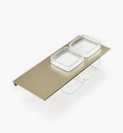 12K5122 - Tablette porte-contenants pour rail en aluminium de 30 cm et 2 contenants en plastique