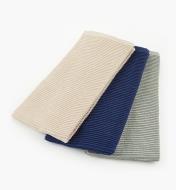88K5858 - Set of 3 Ripple Towels (blue, gray, beige)