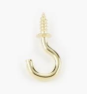 00S5621 - 1/2" Brass-Plated Cup Hooks (100)