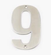 00W0899 - 130mm Stainless-Steel House Number - 9