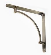 00S0659 - Antique Brass, Concave Steel Shelf Bracket (8 3/4" x 8 3/4" ), ea.