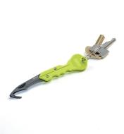 Couteau utilitaire pour porte-clés déplié sur un anneau avec des clés