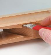 Smoothing the sides of a plane mortise with the X-Fine Side Plane-Maker's Float