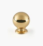 01W1901 - 1 1/8" x 1 7/16" Polished Brass Ball Knob