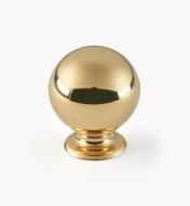 01W1903 - 1 3/8" x 1 5/8" Polished Brass Ball Knob