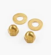 05K4602 - Brass Cap Nuts & Washers, pair