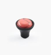 01A3651 - Petit bouton gemme rose, fini bronze huilé, 23 mm