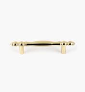 03W2363 - 4 1/4" x 1/2" Ultra-Bright Brass Finish Polished Accent Pull, each