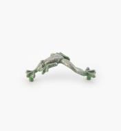 03W2817 - Whimsical 3 1/2" x 1 1/2" Verde Gris Frog Pull, each