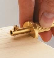 Using a 3-in-1 Brass Marking Gauge to scribe a line on a workpiece