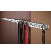 Small Belt & Tie Rack mounted in a closet, holding ties