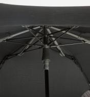 Close-up of underside of open XS Metro Compact Umbrella