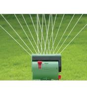 Adjustable-Pattern Oscillating Sprinkler spray pattern set for wide coverage