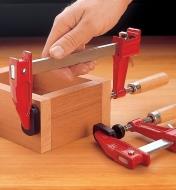 Clamping a small box with a 6" fast-acting clamp