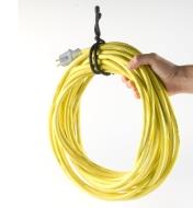 A extension cord bundled using a 24" Black Gear Tie