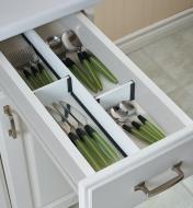 1/4" Drawer Divider Extrusions used to install dividers in a cutlery drawer