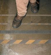 High-Friction tape applied to a concrete floor