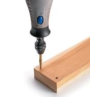 Using the #2 Tapered-Point Burr to  bore holes in wood