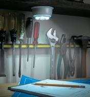 LED Infrared Detection Light mounted above a workbench