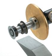 Wheel cutters spaced on a marking gauge to match the width of a chisel