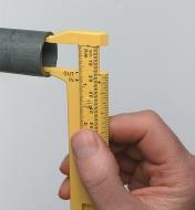 Measuring the inside of a pipe with a LongLife Pocket Caliper