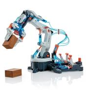 Hydraulic Robot Arm grips a wooden block 