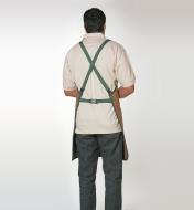 Back view of a man wearing a Lee Valley apron