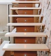 Example of Mini Recessed LED Lights installed in stairs