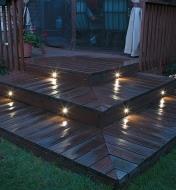 Example of Mini Recessed LED Lights installed on deck steps