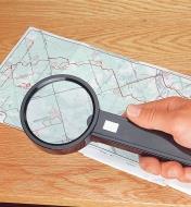 Magnifier Light being used to read a map