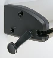 Close-up of tension lever