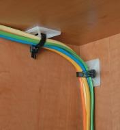 Self-Adhesive Cable Tie-Mounts used to attached cable ties to the inside of a cabinet