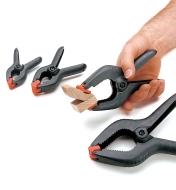 Four sizes of plastic spring clamps