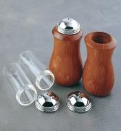 Example of wooden salt & pepper shakers made with the kit