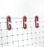 Using Net-to-Wire Clips to hang netting from a wire