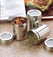 Three Large Canisters holding spices