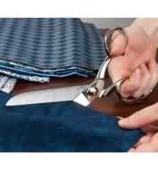 Using Tailor's Shears to cut fabric
