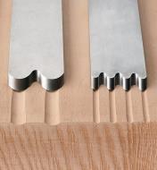 Examples of cuts using medium and fine blades