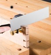 Cutting dovetail joints using a right-angle saw guide and dovetail saw