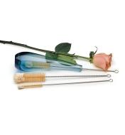 Set of 3 Vase Brushes with a vase and a rose